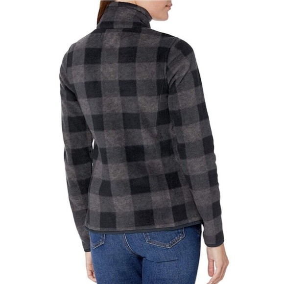 New Womens Plaid Pullover Sweater Size XL Classic Fit Quarter Zip Polar Fleece - Picture 3 of 8